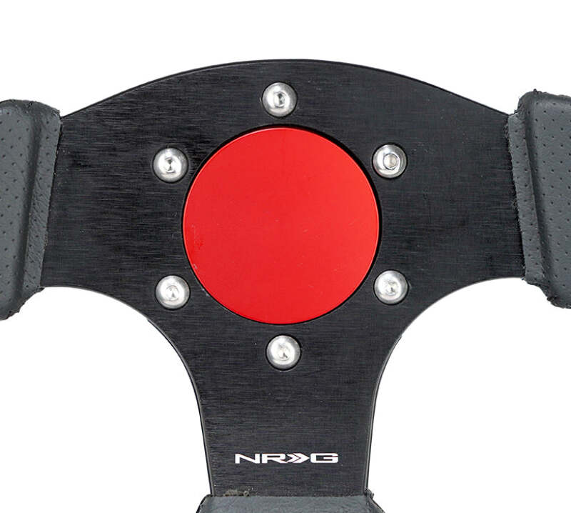 NRG Horn Delete Plate Flush 70x6in / 74x6 PCD pattern - Red - STR-150RD - close-up view