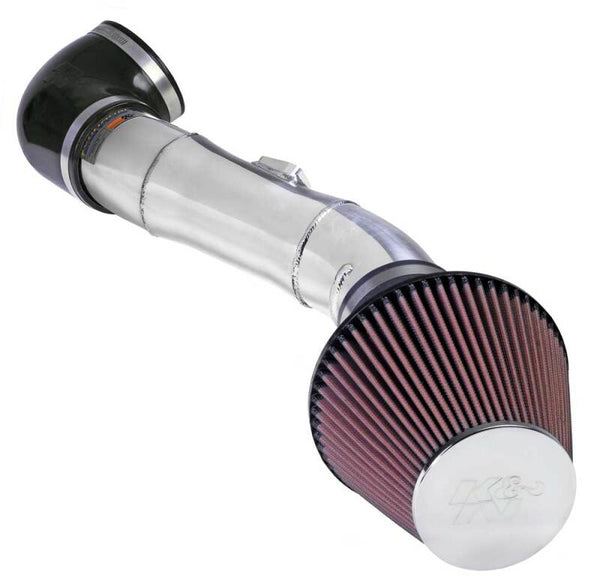 K&N 05 Ford Mustang GT V8-4.6L Polished Typhoon Short Ram Intake - 69-3523KP for 2005-2009 Ford Mustang - front view