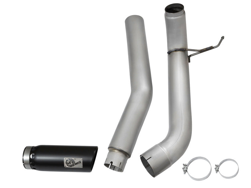 aFe Atlas Exhaust 5in DPF-Back Al Steel 2016 Nissan Titan XD V8-5.0L Black Tip - 49-06112-B