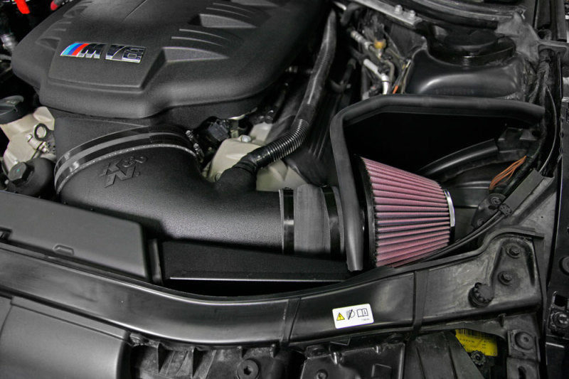 K&N 08-13 BMW M3 4.0L V8 Aircharger Performance Intake - 63-1116 for 2008-2013 BMW M3 - installed view