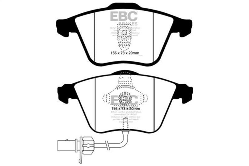 EBC 02-04 Audi A6 Quattro 2.7 Twin Turbo Sedan (4 Pad Set) Ultimax2 Front Brake Pads - UD915 for 2002-2005 Audi A6 - front vi