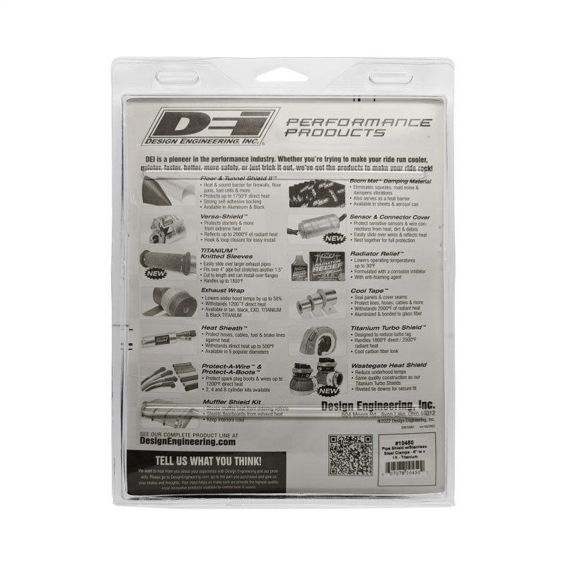 DEI Pipe Shield w/Stainless Steel Clamps - 6in x 12in - Titanium - 10450