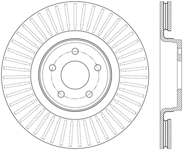 StopTech 14+ Ford Focus ST w/ 335mm Brakes Front Right Slotted & Drilled Rotor - 127.65146R for 2013-2018 Ford Focus ST - fro