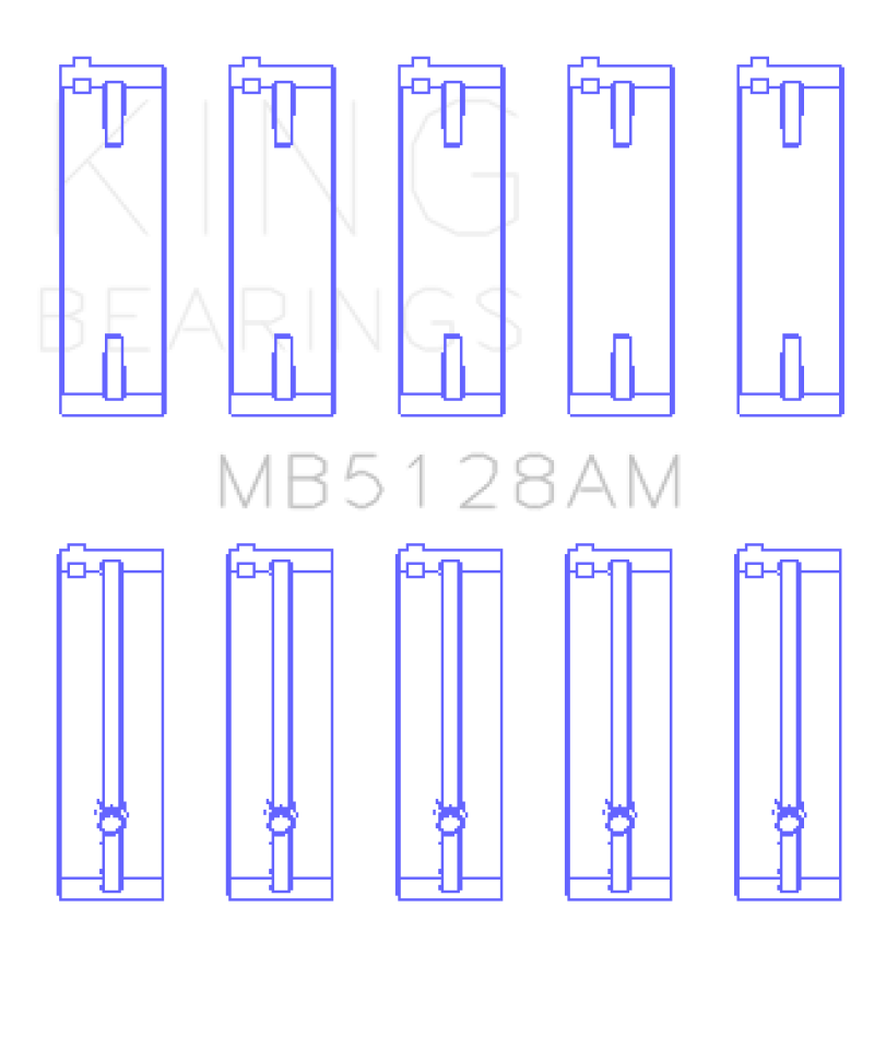 King Isuzu 4XE1/4XF1/4XC1T (Size STD) Main Bearing Set - MB5128AM