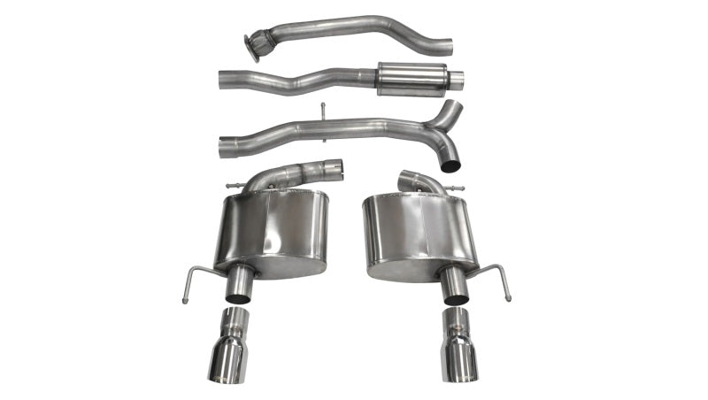 Corsa 2013-2019 Cadillac ATS Sedan 2.0L A/T Polished Sport Dual Rear Cat-Back Exhaust - 14888
