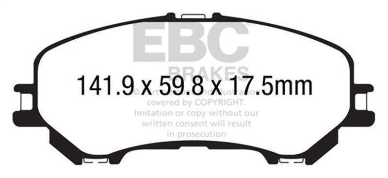 EBC 14+ Nissan Rogue 2.5 2 row seating Greenstuff Front Brake Pads - DP63032
