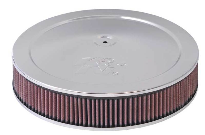 K&N 5-1/8in / 14in ID X 1.5in O/S Flat Base Air Cleaner Assembly - 60-1400