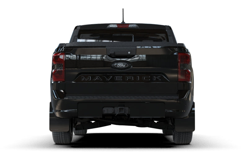 Rally Armor 22-26 Ford Maverick Black Mud Flap - Metallic Black Logo - MF145-UR-BLK-MBK
