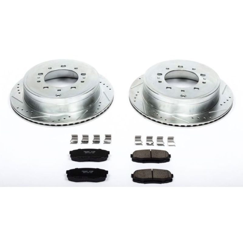 Power Stop 08-11 Lexus LX570 Rear Z23 Evolution Sport Brake Kit - K3073 for 2008-2022 Toyota Sequoia - front view