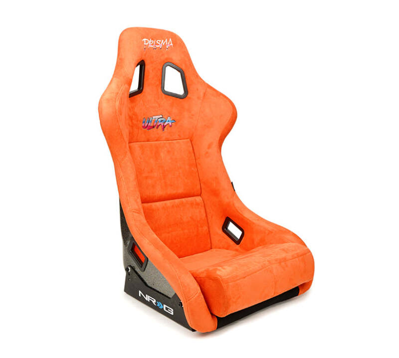NRG FRP Bucket Seat ULTRA Edition W/ Grey Pearlized Back / Orange Microfiber Material - Large - FRP-302OR-ULTRA - close-up view