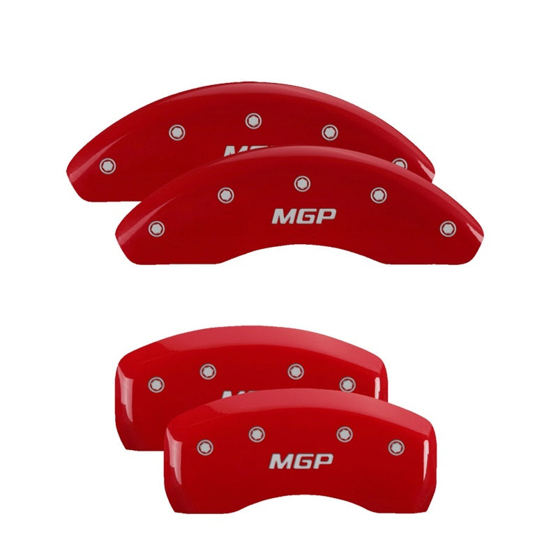 MGP 4 Caliper Covers Engraved Front &amp; Rear MGP Red finish silver ch - 51007SMGPRD