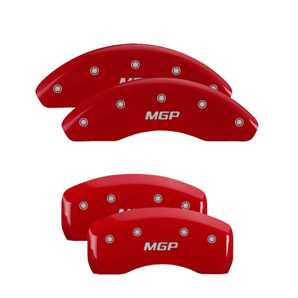 MGP 4 Caliper Covers Engraved Front &amp; Rear MGP Red finish silver ch - 51007SMGPRD