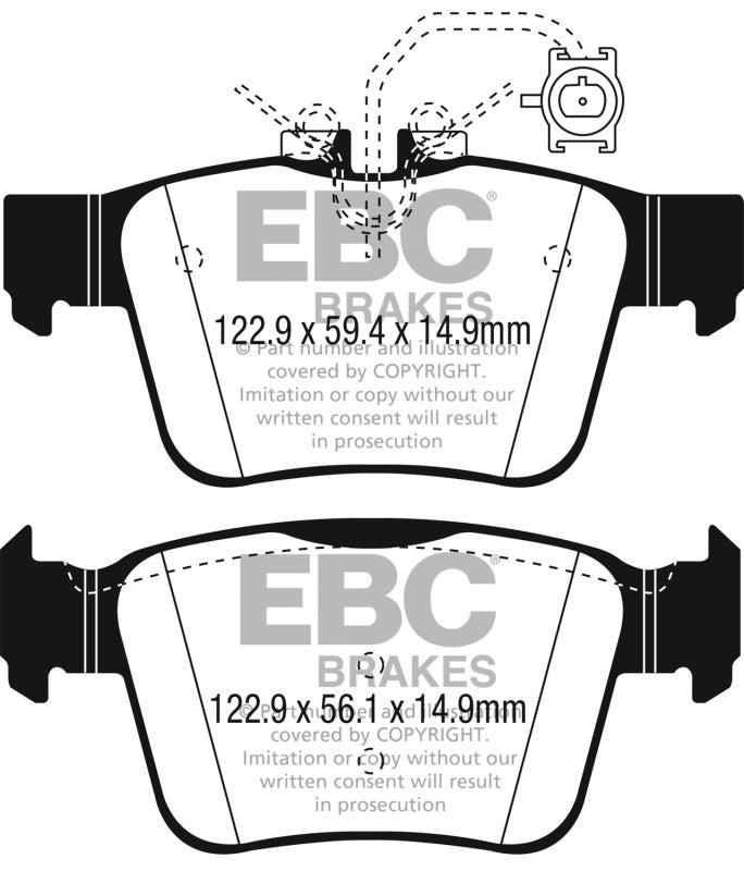 EBC 2017+ Alfa Romeo Giulia 2.0L Turbo Greenstuff Rear Brake Pads - DP22315
