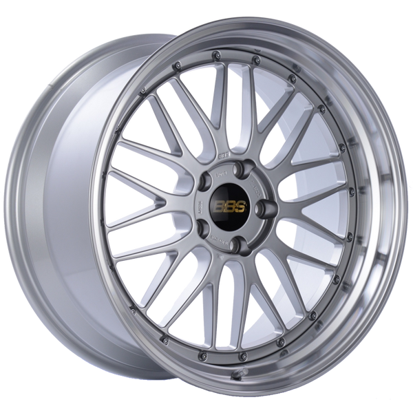 BBS LM 20x10 5x120 ET20 Diamond Silver Center Diamond Cut Lip Wheel -82mm PFS/Clip Required - LM226DSPK by BBS - front view