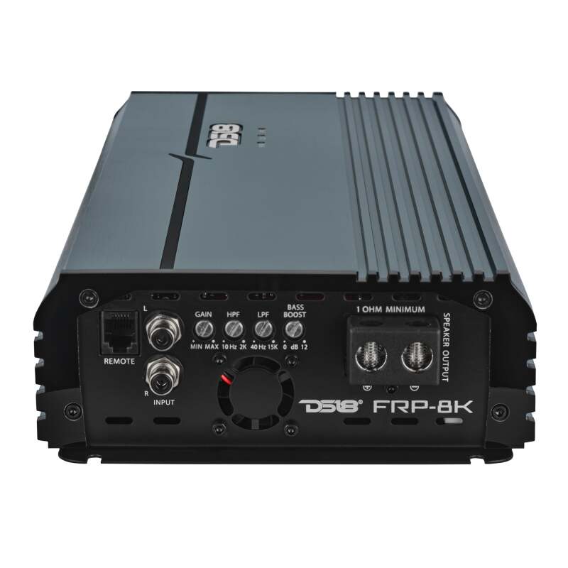 DS18 1-Channel Class D Full-Range Monoblock 8000 Watts RMS at1 ohm DPIV1/0 Terminals Incl Titanium - FRP-8K/TI - rear view