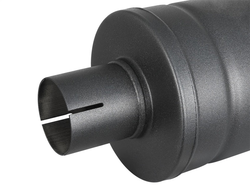 aFe MACH Force-Xp 409 SS Muffler w/ Black finish 2-1/2in Inlet &amp; Oulet 14in x 16in Diameter - 49M00007-B
