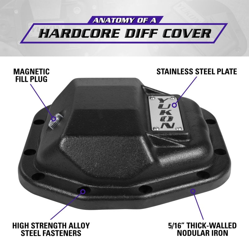 Yukon Gear Hardcore Rear Nodular Iron Cover for Jeep Wrangler JL Dana 44/220mm - YHCC-D44JL-REAR