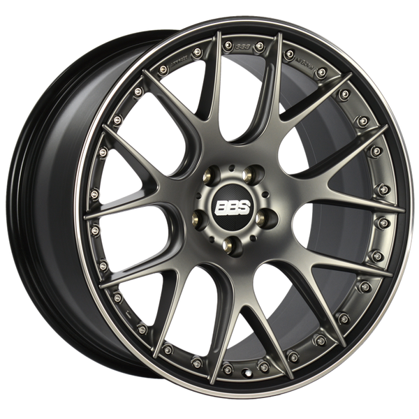 BBS CH-RII 21x10.5 5x120 ET35 Satin Platinum Center Black Lip SS Rim Prot Wheel -82mm PFS/Clip Req - CH604PBPO by BBS