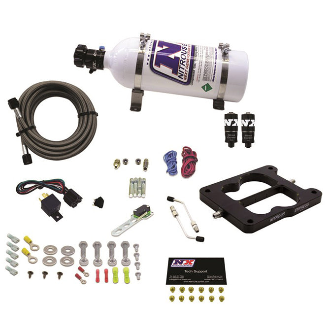 Nitrous Express Q-Jet/Holley Spread Bore Hitman Plus Nitrous Kit (50-200HP) w/5lb Bottle - 40081-05