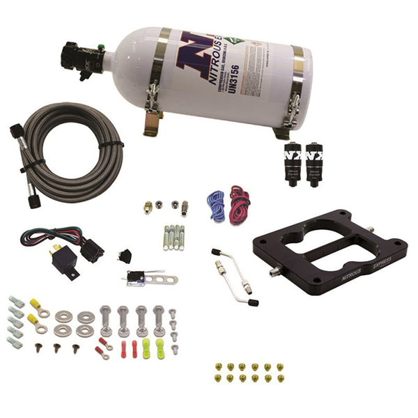 Nitrous Express Q-Jet/Holley Spread Bore Hitman Plus Nitrous Kit (50-200HP) w/10lb Bottle - 40081-10