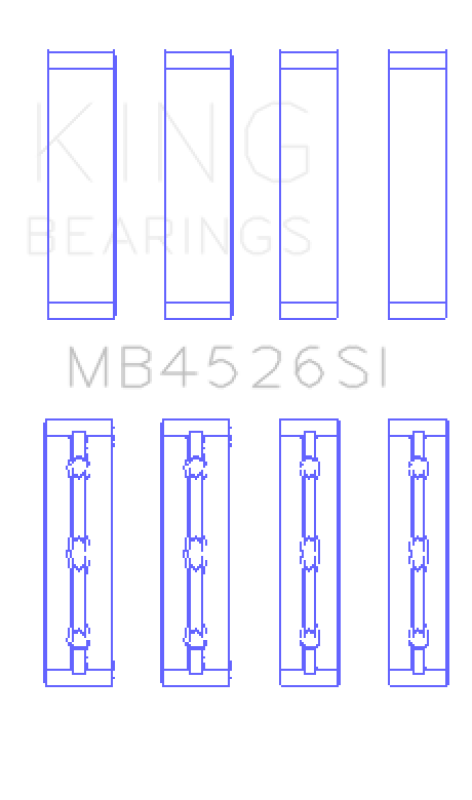 King Toyota 1GR-FE (Size +0.25mm) Crankshaft Main Bearing Set - MB4526SI0.25
