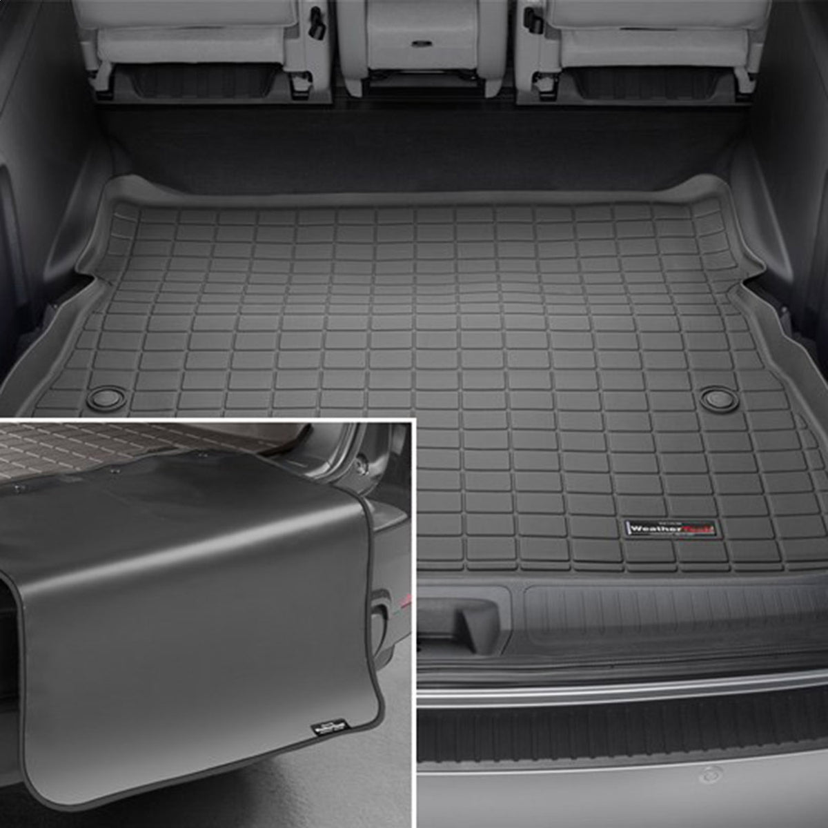 Weathertech - SeatBack Cargo Liner HP w/Bumper Protector - Black Behind 2nd Row Seating 15-24 Edge - 401506IMSK