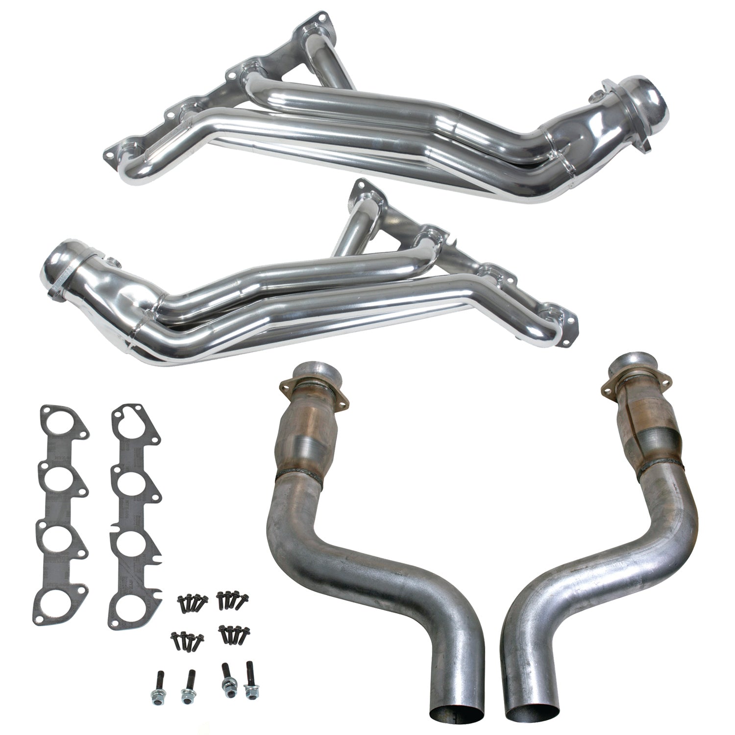 BBK 09-24 Dodge Challenger/Charger 5.7L 1-3/4in Headers w/High Flow Catted Mid Pipe (Silver Ceramic) - 40464