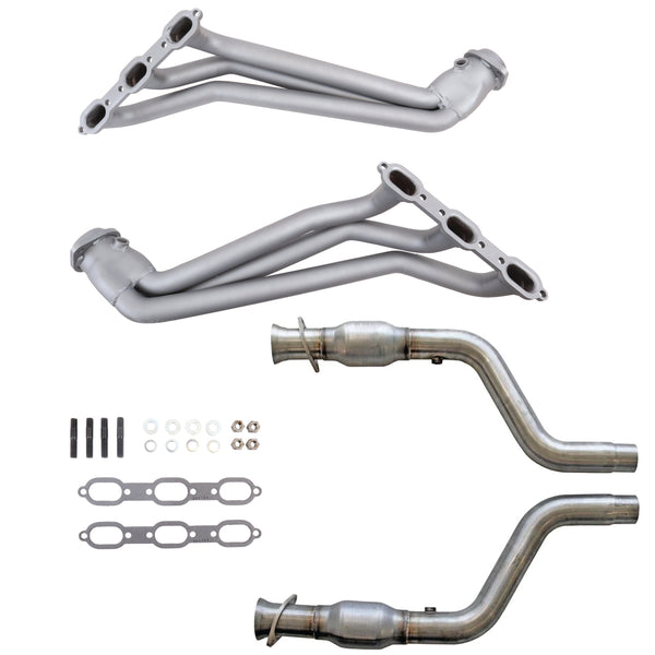 BBK 05-10 Dodge Challenger/Charger V6 1-5/8in Headers w/High Flow Catted Mid Pipe (Ti Ceramic) - 40552