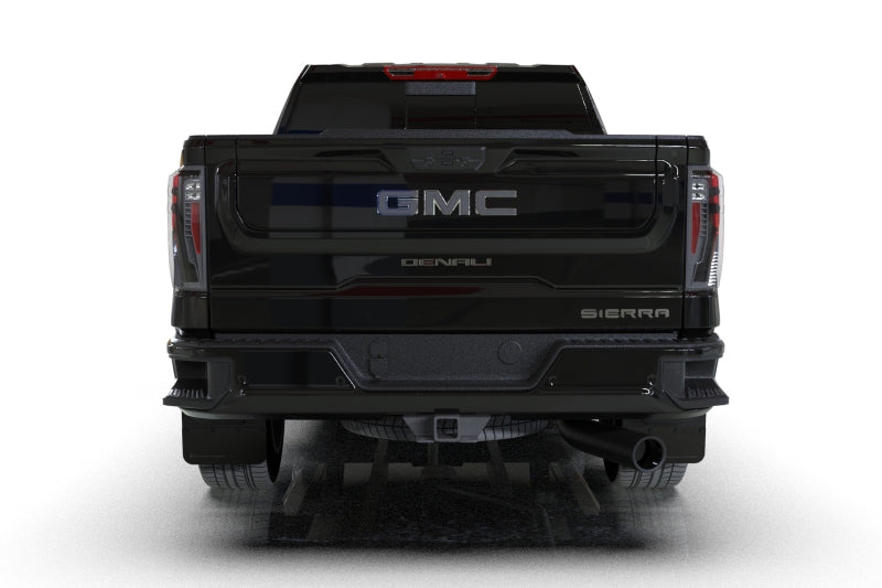 Rally Armor 20-24 GMC Sierra 2500/3500 HD Denali Black Mud Flap w/White Logo - MF131-BLK-WH