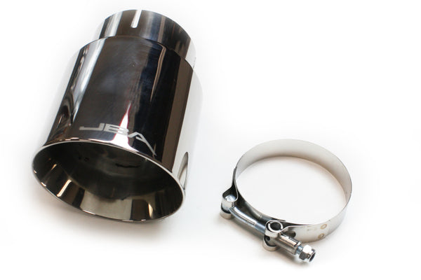 JBA 3in x 4in x 5-3/4in Double Wall Polished Chrome Tip - Clamp On - 12-08258 by JBA - front view