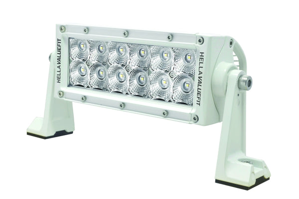Hella Value Fit 8in Light - 36W Dual Row White Housing Flood Beam - LED - 357208011 by Hella - front view