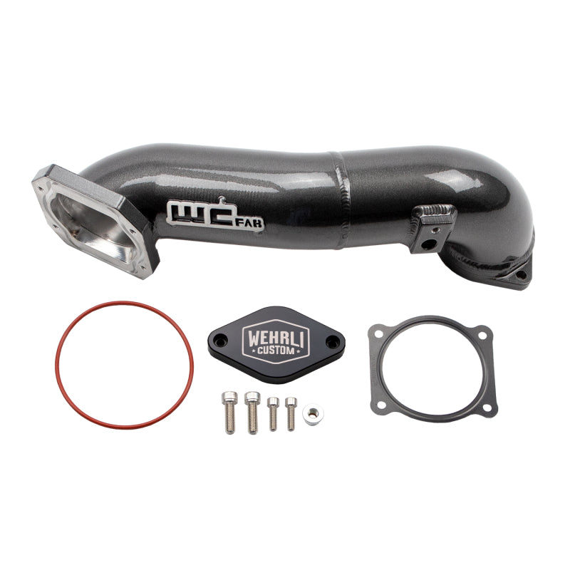 Wehrli 11-16 GM Duramax LML Passenger 3in Upper Crossover Intercooler Pipe - Flat Black - WCF100328-FB