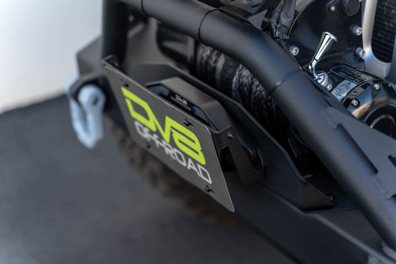 DV8 Offroad Fairlead Mounted Flip-Up License Plate Bracket - LPBM-02
