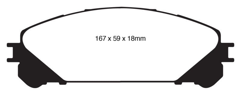 EBC 10+ Lexus RX350 3.5 (Japan) Greenstuff Front Brake Pads - DP61837 for 2010-2022 Lexus RX - front view