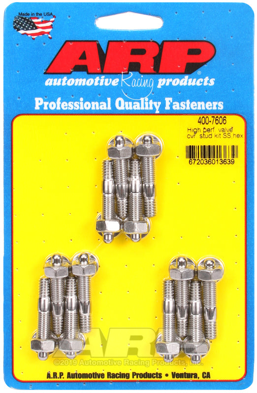 ARP SS Hex Valve Cover Stud Kit - 400-7606 by ARP