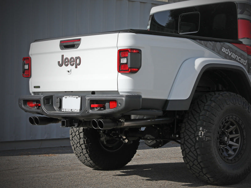 aFe Vulcan Series 3in 304SS DPF-Back 21 Jeep Gladiator V6-3.0L (td) Dual Black Tip - 49-38095-B