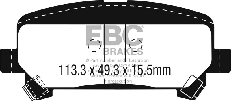 EBC 15+ Chevrolet Colorado 2.5 Greenstuff Rear Brake Pads - DP63045