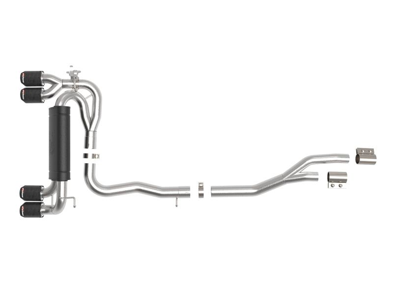 aFe MACHForce XP 3in-2.5in 304SS Exhaust Cat-Back 15-20 Audi S3 L4-2.0L (t) - Carbon Tips - 49-36442-C