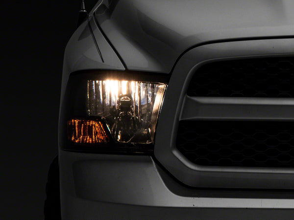 Raxiom 09-18 Dodge RAM 1500 Axial OEM Rep Headlights w/ Single Bulb- Chrome Housing (Smoked Lens) - R118019 for 2009-2010 Dod