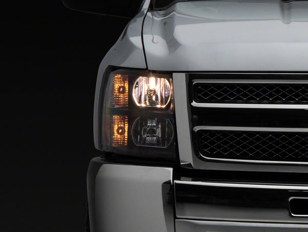 Raxiom 07-13 Chevrolet Silverado 1500 Euro Headlights- Blk Housing (Clear Lens) - S112706 for 2007-2013 Chevrolet Silverado 1