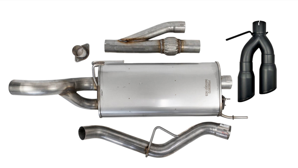 Roush 21-24 Ford F-150 5.0L V8 Side Exit Catback Active Ready Exhaust w/ Black Tips - 422264-BLK