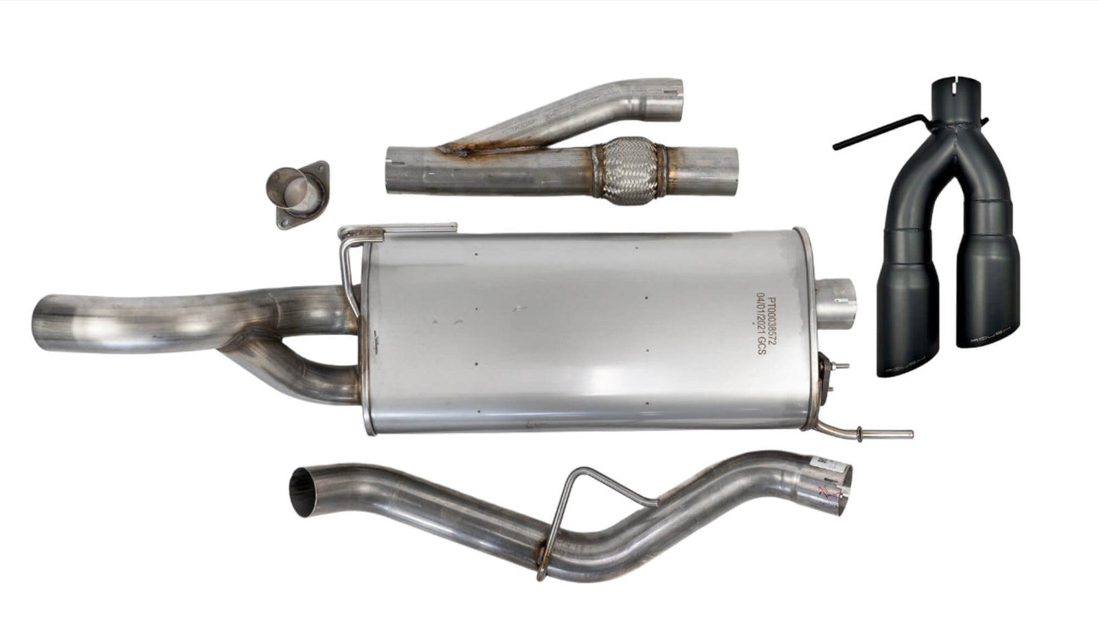 Roush - 2021-2026 Roush F-150 Side Exit Cat Back Active Ready Exhaust - Black Tip - 422264-BLK