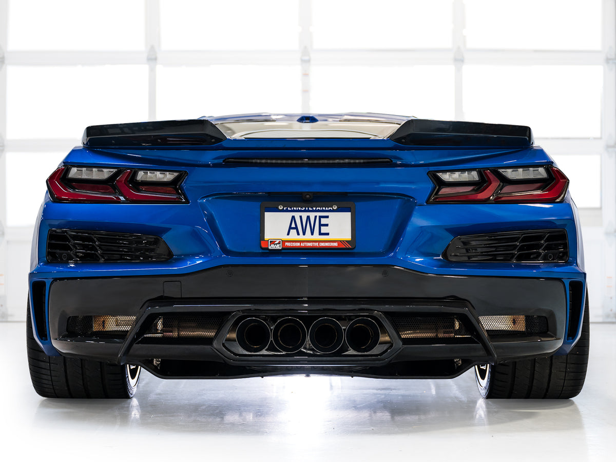 AWE 23+ C8 Corvette Z06 SwitchPath Cat-Back Exhaust - Diamond Black Tips - 3025-43906