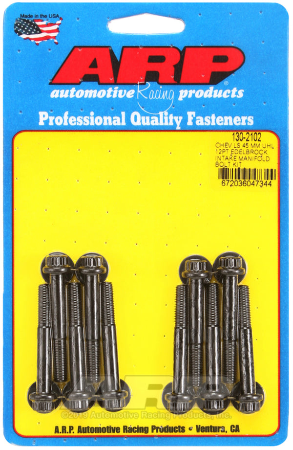 ARP Chevy LS 45mm UHL 12pt Edelbrock Intake Manifold Bolt Kit - 130-2102 by ARP