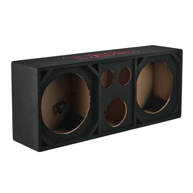 DS18 Ported Enclosure 2x 12in Mids 2x 3.6in Tweeters & 1 x 5.7in Horn Diffuser -Black Carpet - VOC12PRO - close-up view