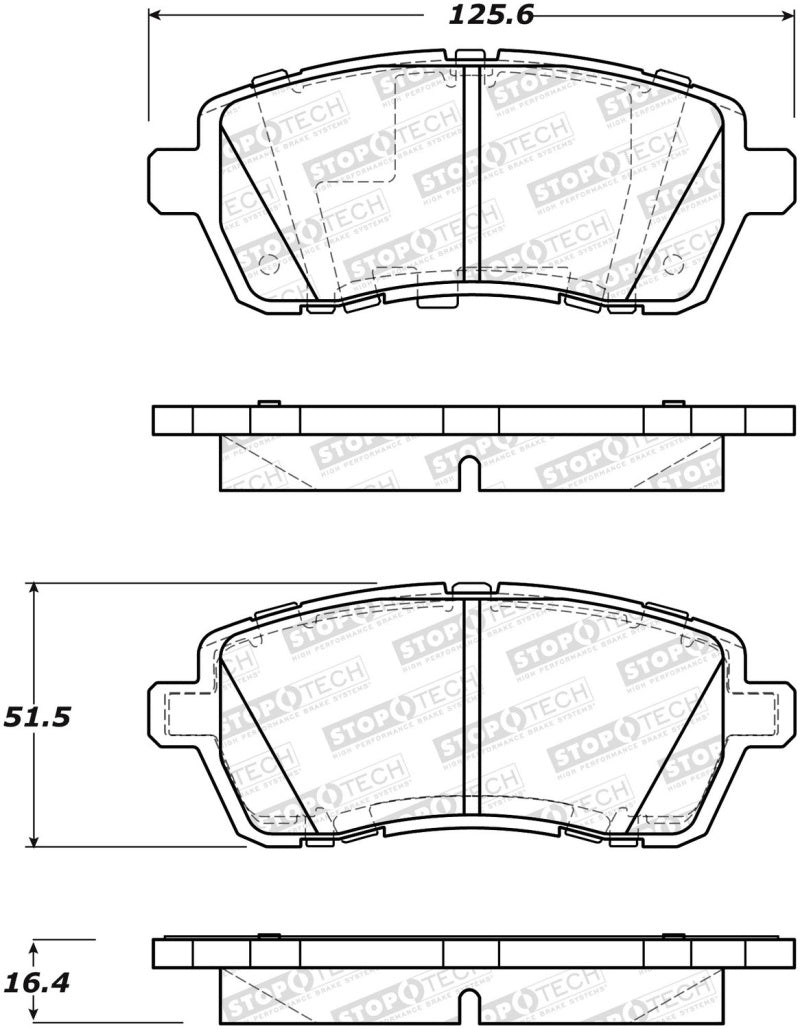 StopTech Street Brake Pads - Front - 308.14540