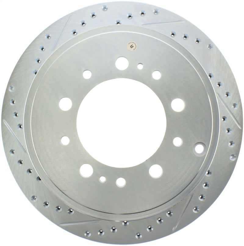StopTech Select Sport 13-17 Toyota Land Cruiser Drilled / Slotted Rear Passenger-Side Brake Rotor - 227.44157R for 2008-2022 