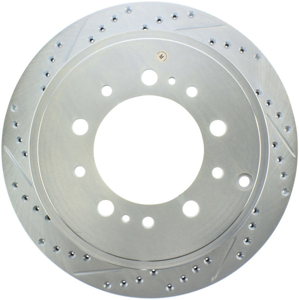 StopTech Select Sport 13-17 Toyota Land Cruiser Drilled / Slotted Rear Passenger-Side Brake Rotor - 227.44157R for 2008-2022 