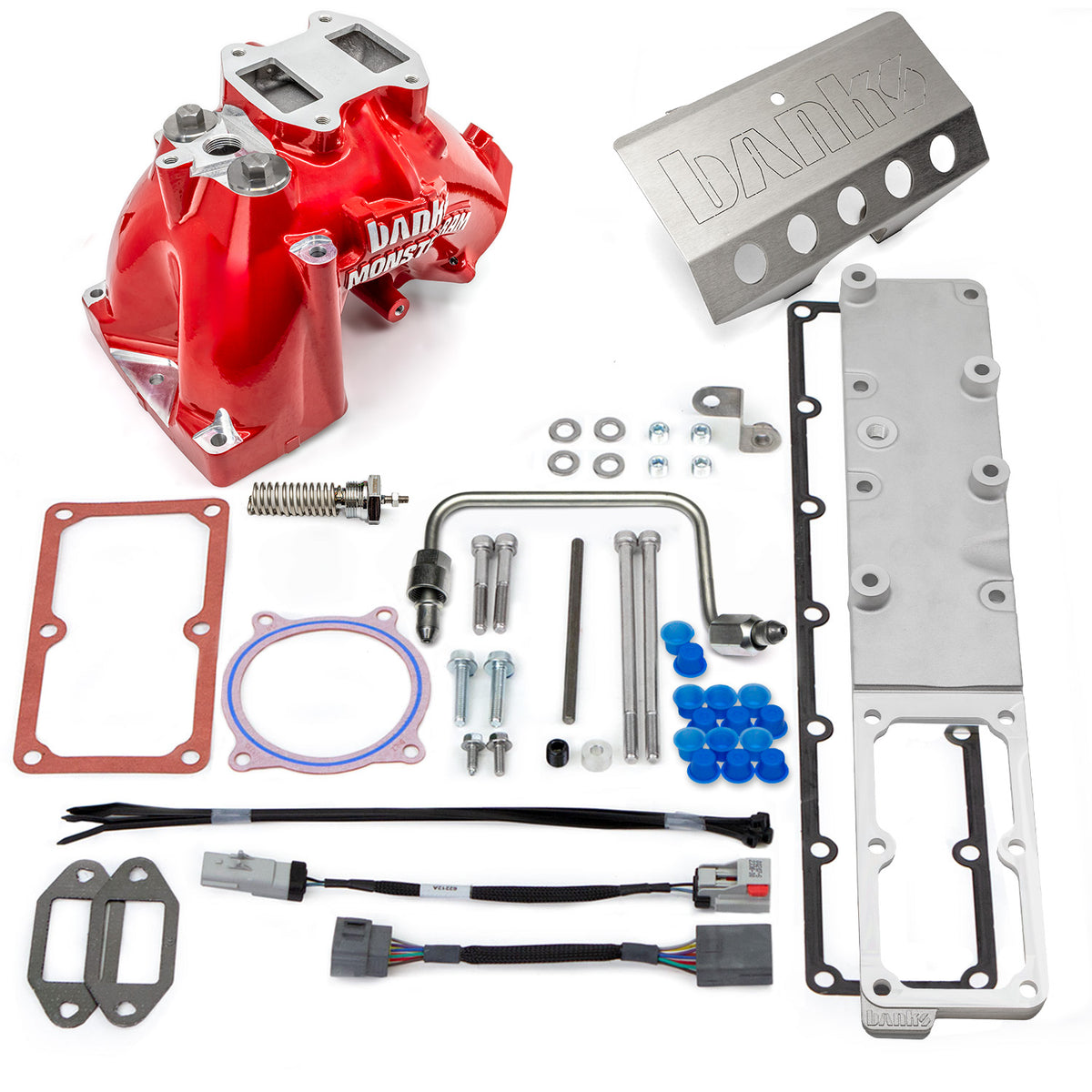 Banks Power 2007.5-2012 Ram 6.7L Monster-Ram Intake System Gen-2 w/Fuel Line - Red w/Heater System - 42797-PC