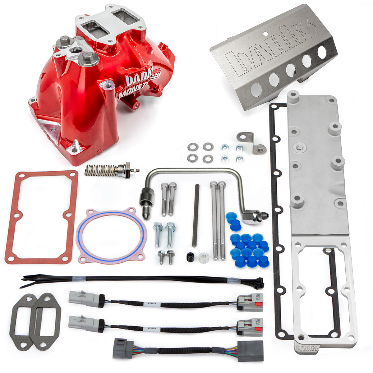 Banks Power 13-18 Ram 6.7L Diesel Monster-Ram Intake System Gen-2 w/Fuel Line - Red w/Heater System - 42798-PC
